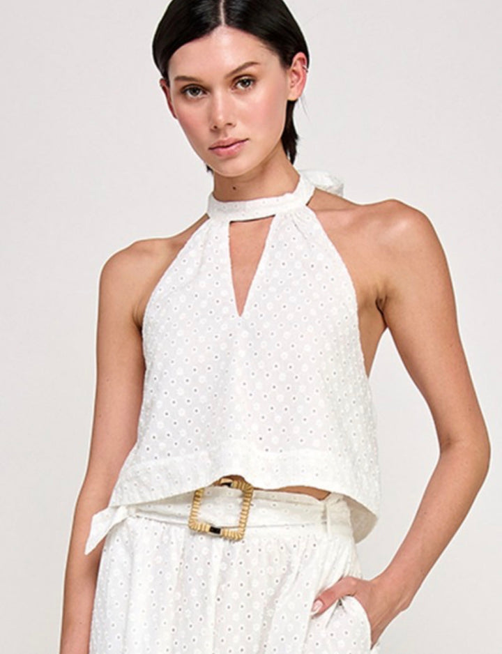Eyelet Halter Top